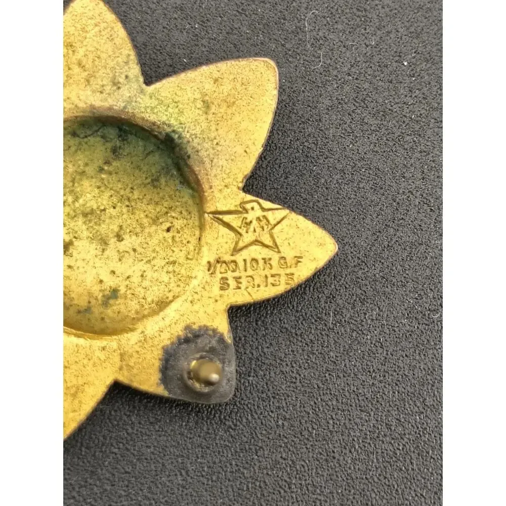 Vintage Hilborn-Hamburger 1/20 10K GF Major Gold Oak Leaf Rank Pin SER 135 Korea